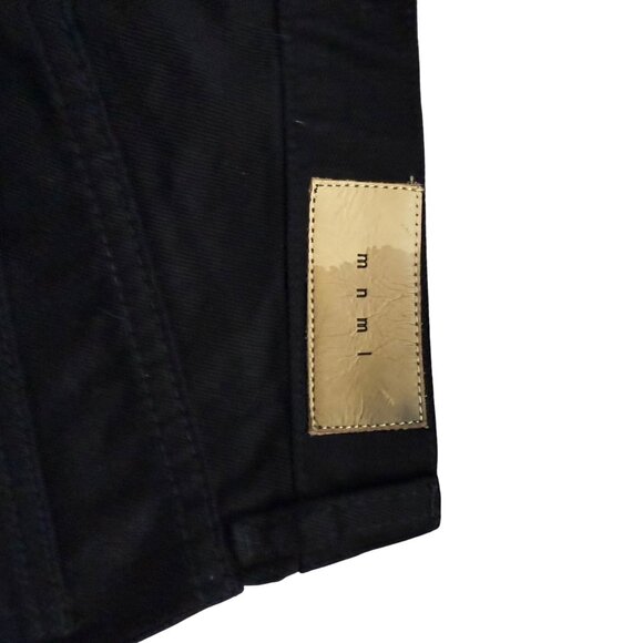 MNML Black Denim Pants With White Skull Patch Design Size 28 - Picture 9 of 10